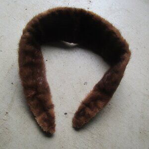 Vintage Genuine Mink Fur Collar Wrap Satin Lined